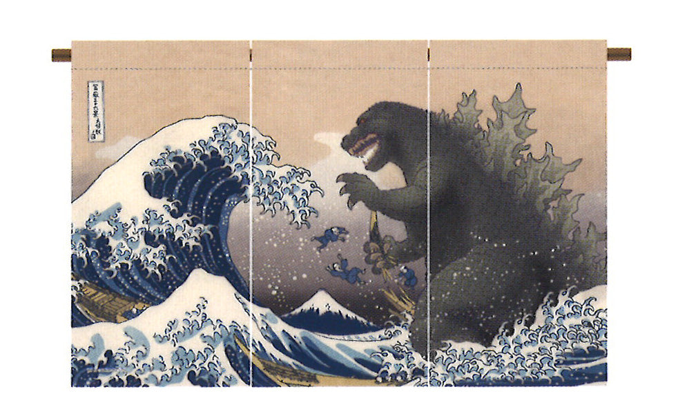 Godzilla Noren Curtains [Thirty-six Views of Mount Fuji: Giant Monsters, Natural]