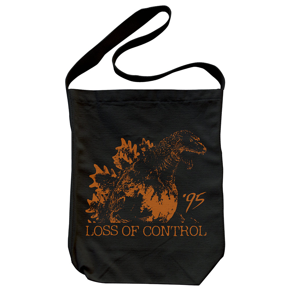 Godzilla Burning Godzilla Shoulder Tote Bag Black