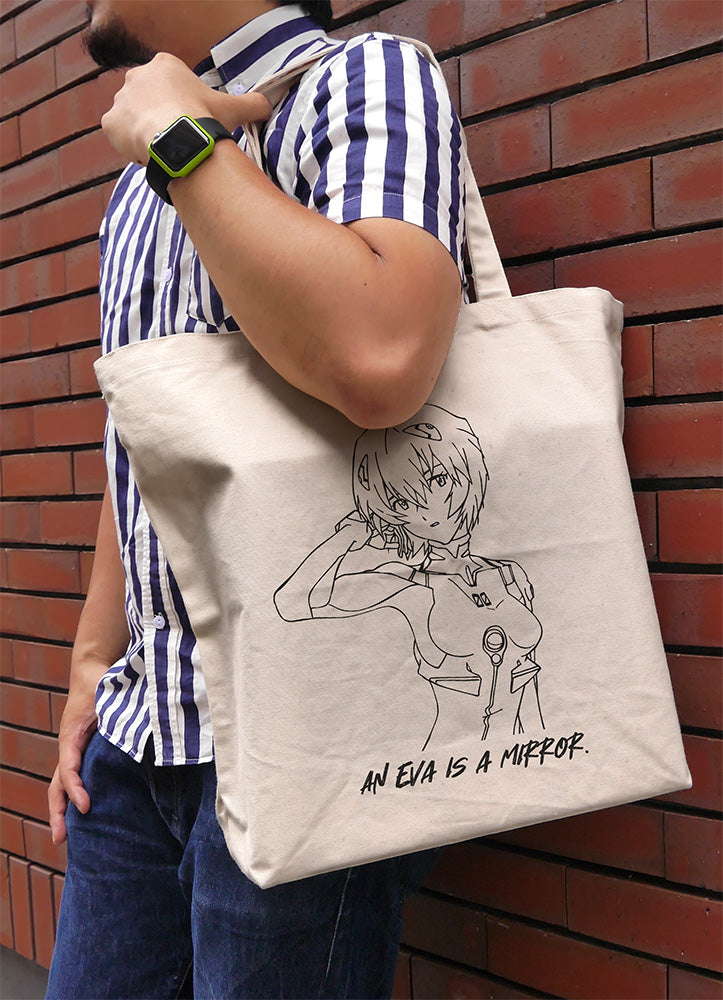 "Evangelion" Ayanami Rei Large Tote Bag Natural