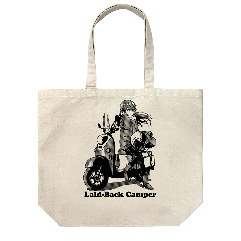 "Laid-Back Camp Season 3" Shima Rin Large Tote Bag (Break on the Bike Ver. / Natural)