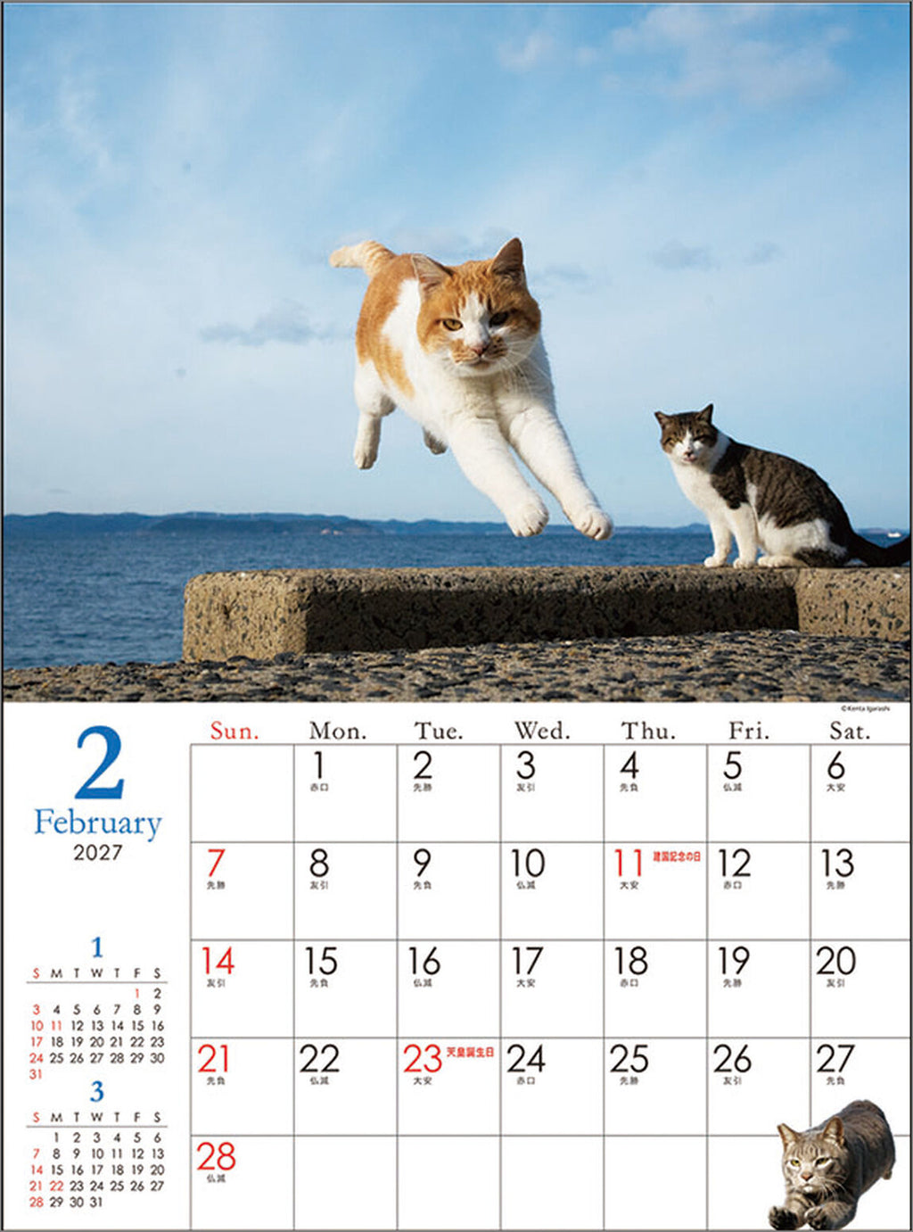 "Tobineko" Flying Cats Calendar