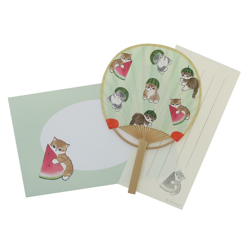 mofusand Bamboo Uchiwa Fan (Watermelon)