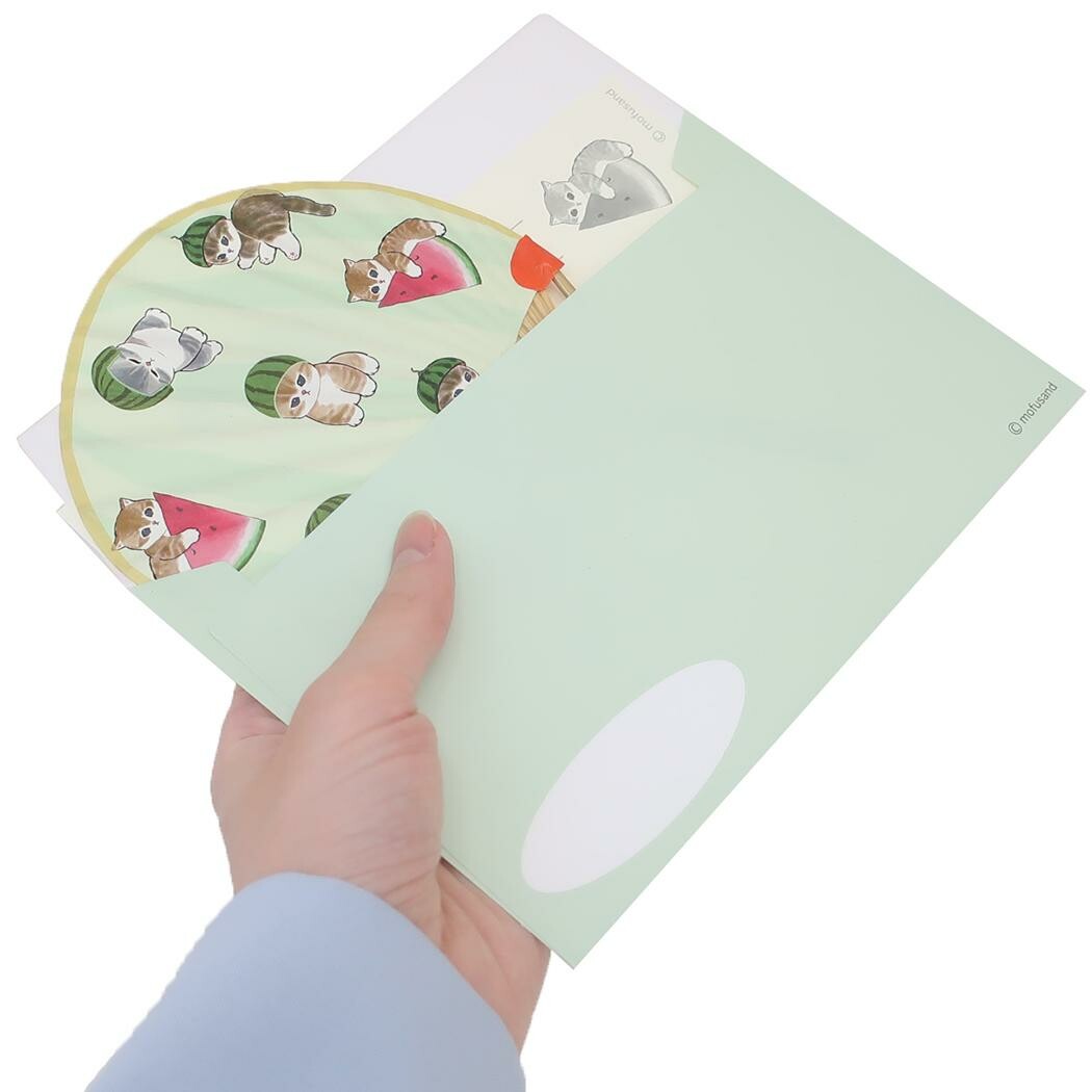 mofusand Bamboo Uchiwa Fan (Watermelon)