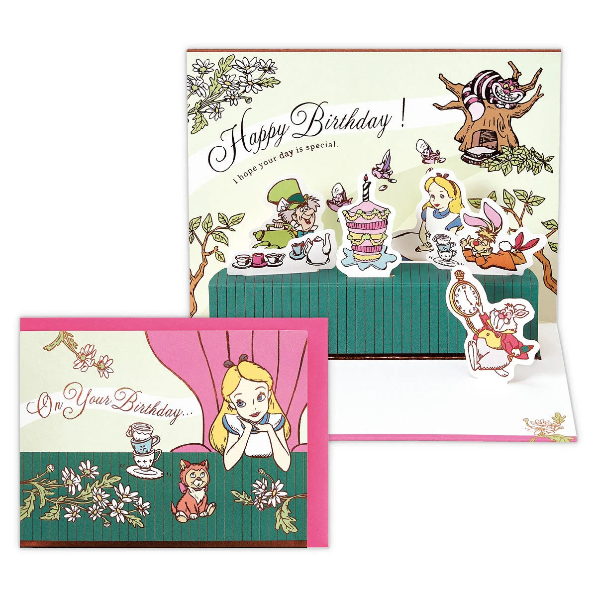 "Disney / Alice in Wonderland" Tea Party Pop-Up Birthday Card