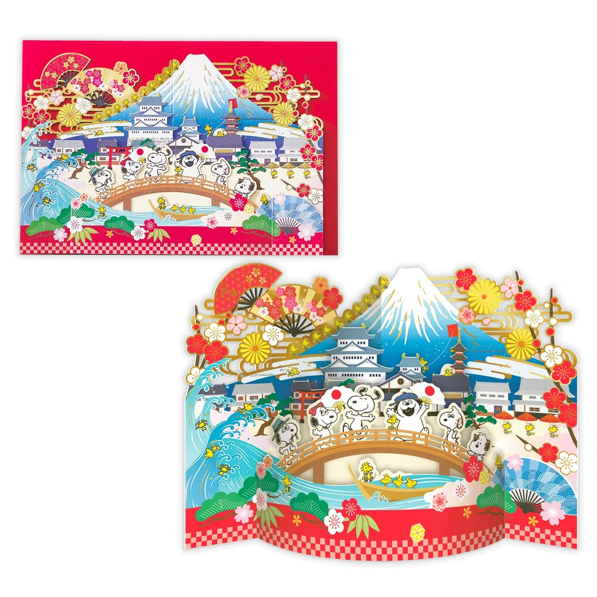 "Peanuts / Snoopy Hello Nippon" Curved Pop-Up All-Occasion Card