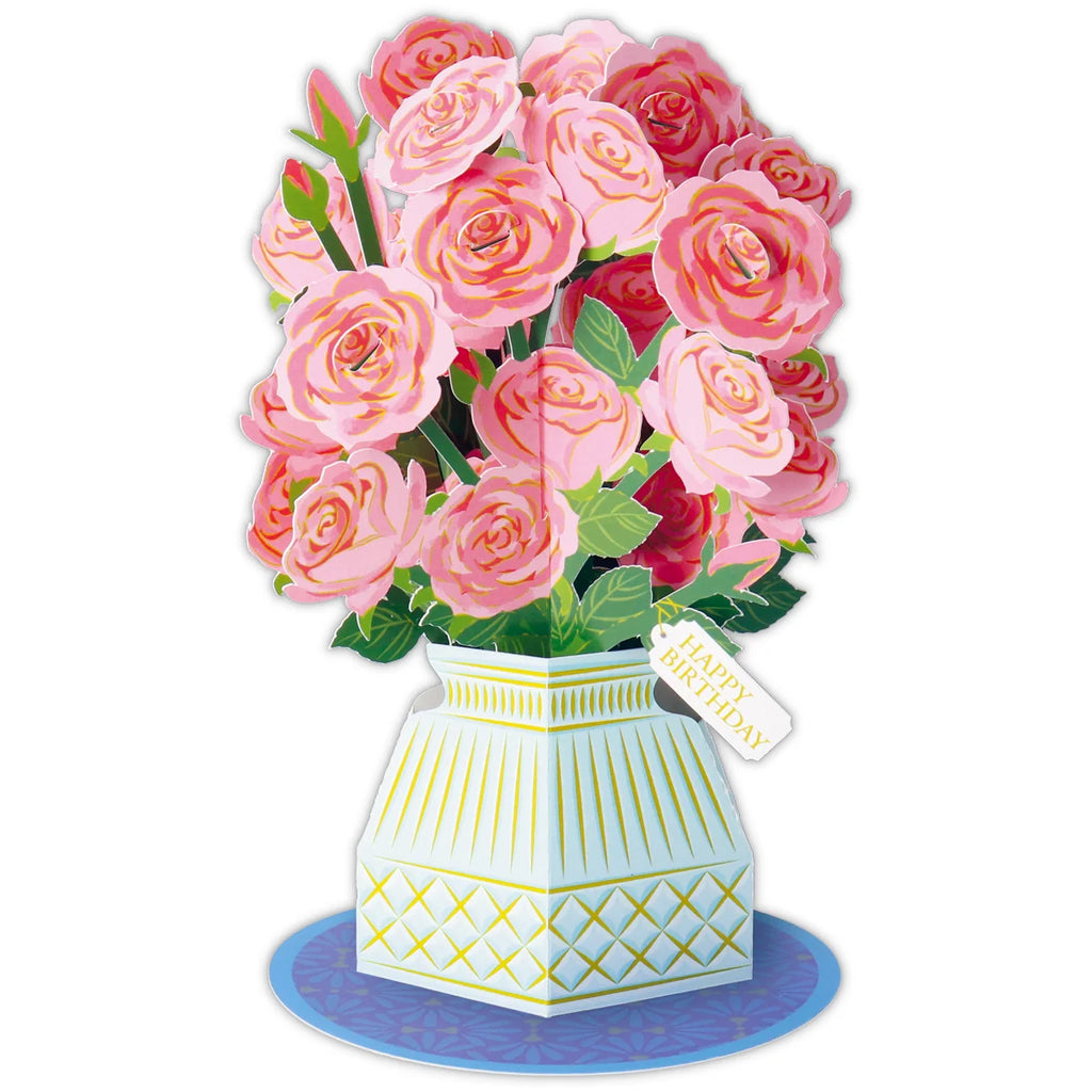 "With Flowers" Rose Pop-Up Birthday Card