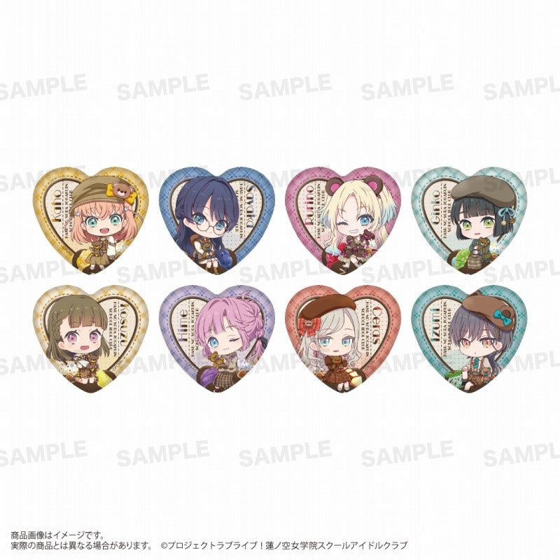 Love Live! Hasu no Sora Jogakuin School Idol Club Trading Heart Can Badge (Chara Dolce) Teddy Bear Ver.