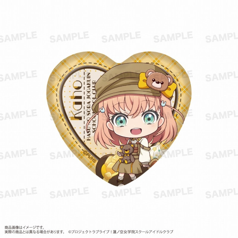 Love Live! Hasu no Sora Jogakuin School Idol Club Trading Heart Can Badge (Chara Dolce) Teddy Bear Ver.