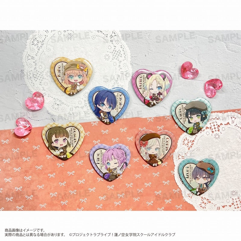 Love Live! Hasu no Sora Jogakuin School Idol Club Trading Heart Can Badge (Chara Dolce) Teddy Bear Ver.
